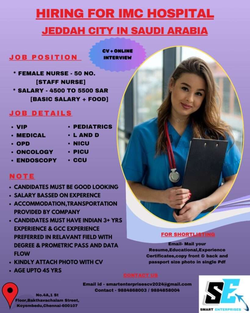 HIRING FOR IMC HOSPITALJEDDAH CITY IN CAREER SAUDI ARABIA-abroad jobs-gulf jobs-gulf walkin