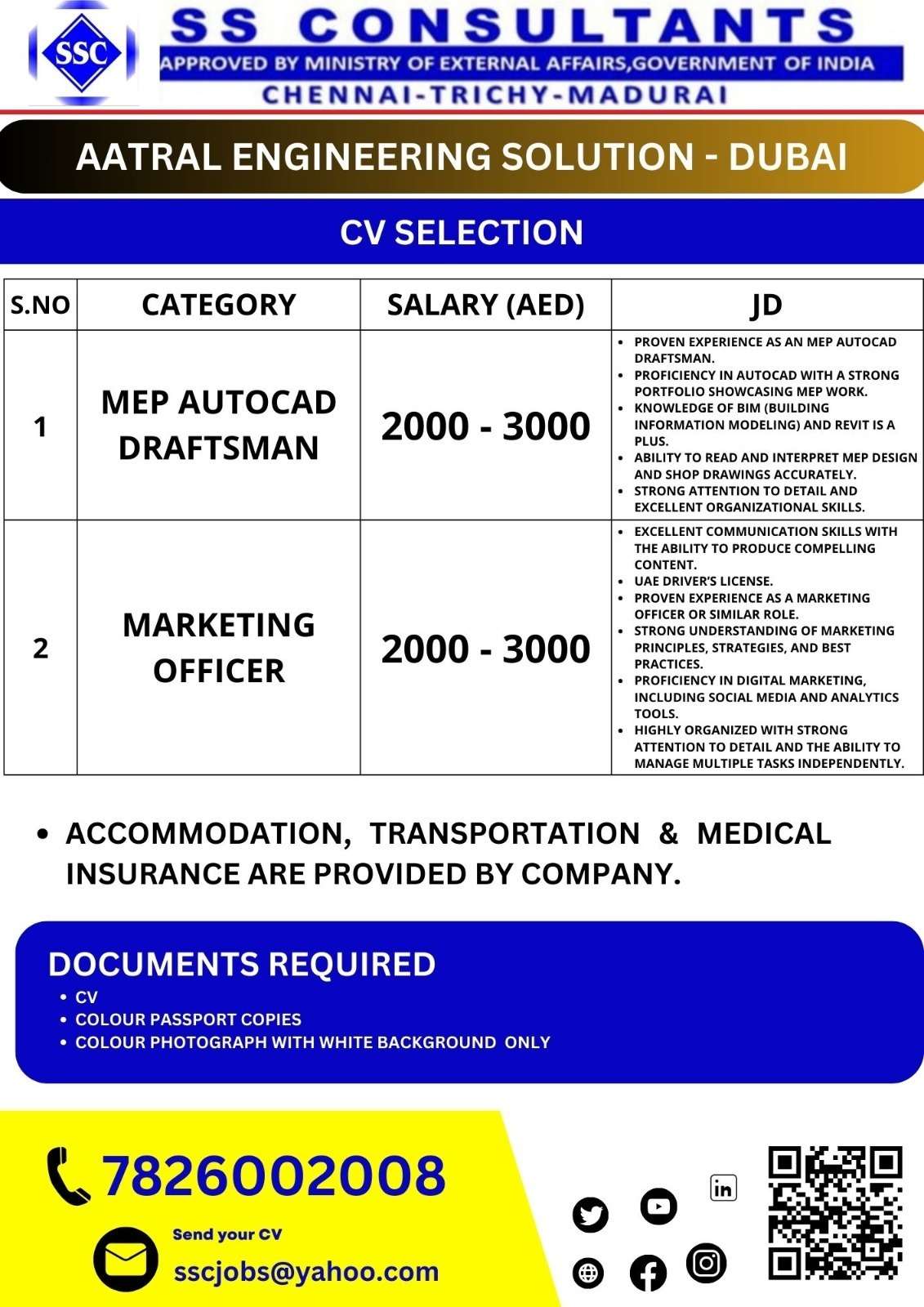 WE ARE HIRING FOR AATRAL ENGINEERING SOLUTION JOB VACANCIES DUBAI