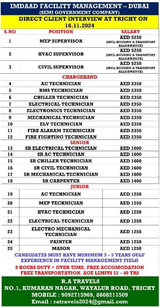 WE ARE HIRING IMDAAD FACILITY MANAGEMENT CAREER JOB DUBAI-abroad jobs-gulf jobs-gulf walkin