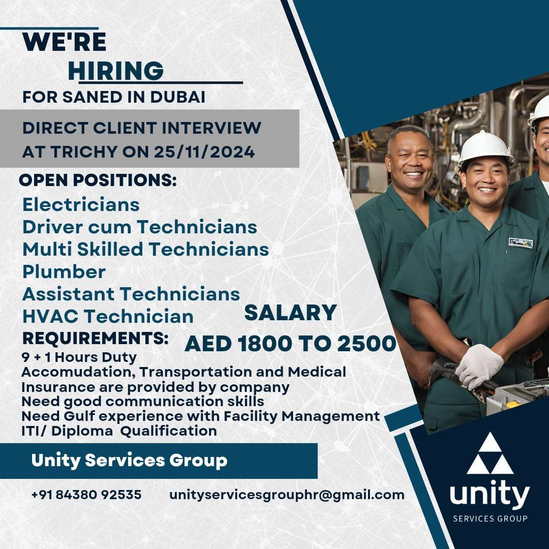 WE’RE HIRING FOR SANED URGENT VACANCINES IN DUBAI