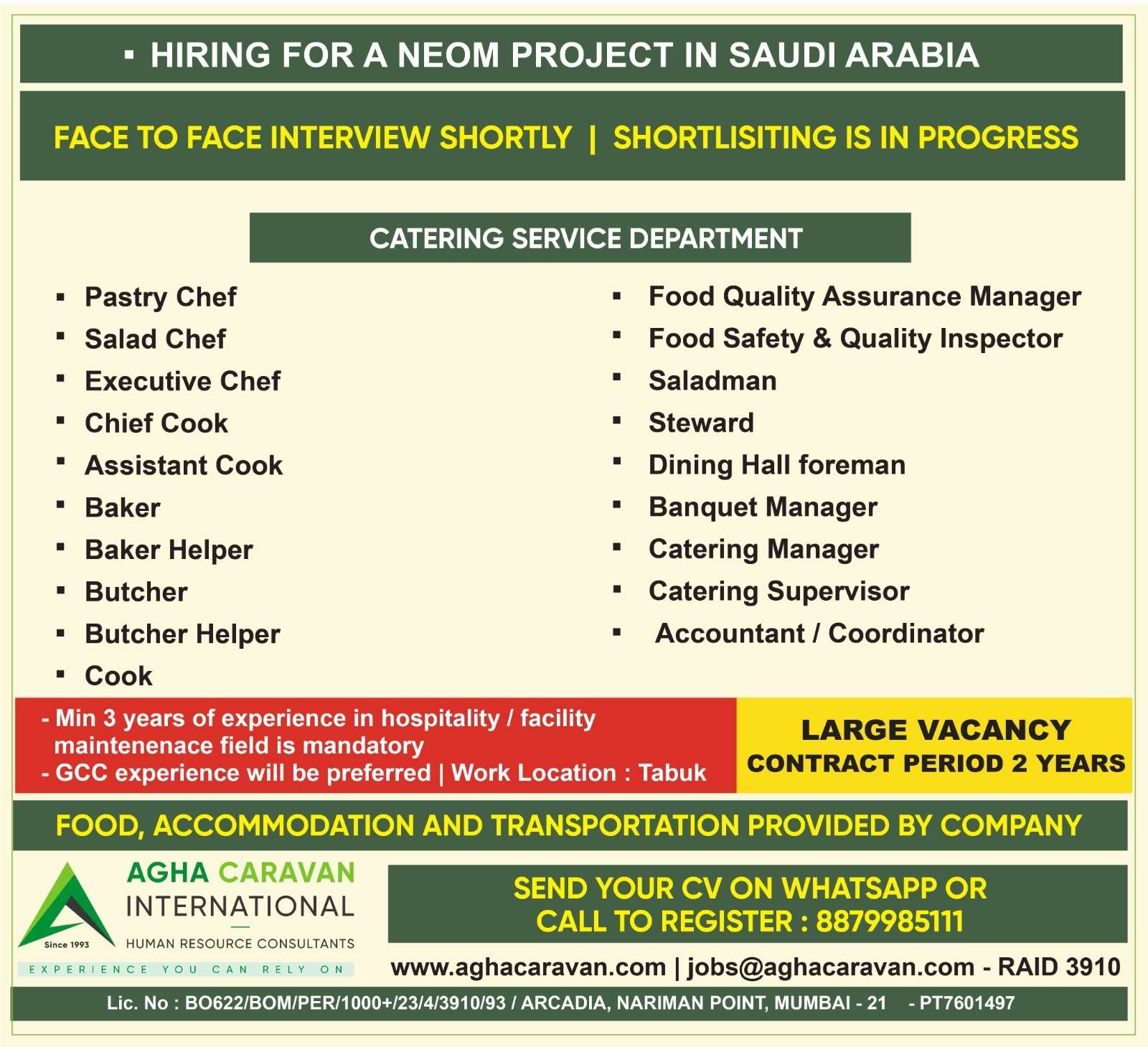 HIRING FOR NEW JOBS IN SAUDI ARABIA