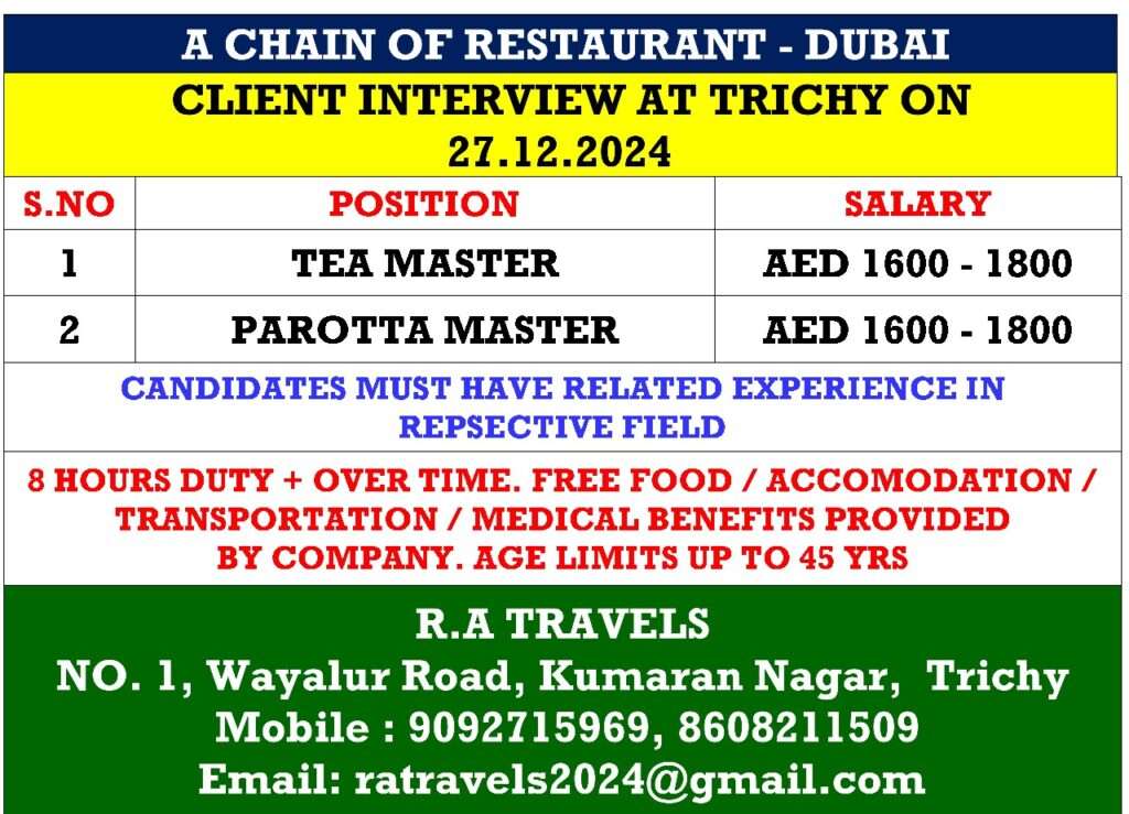 HIRING FOR NEW SEARCH JOB IN DUBAI-abroad jobs-gulf jobs-gulf walkin