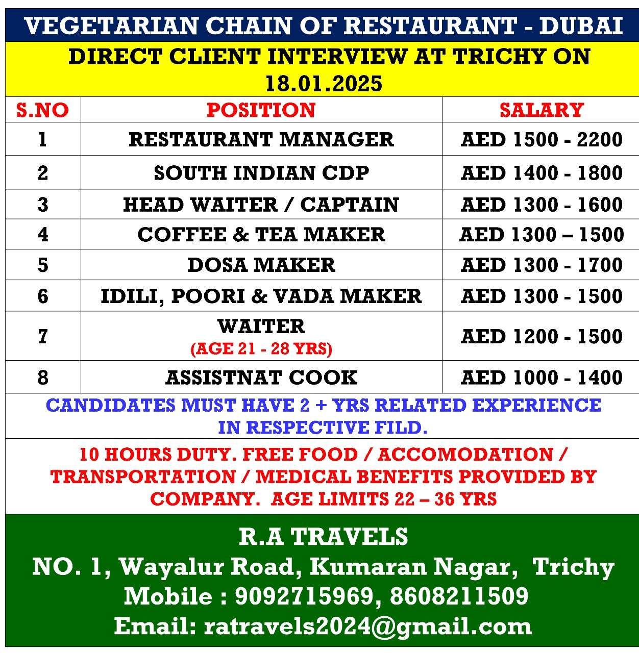 HIRING FOR PROFESSIONAL WORK IN DUBAI