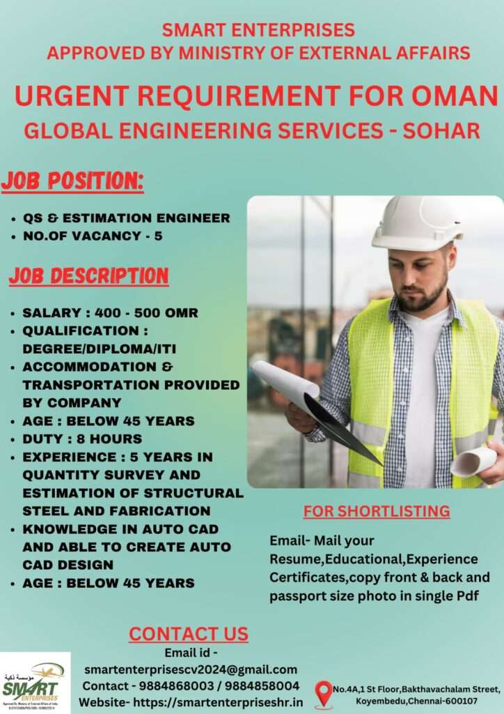 URGENT REQUIREMENT FOR OMAN JOB VACANCY-abroad jobs-gulf jobs-gulf walkin