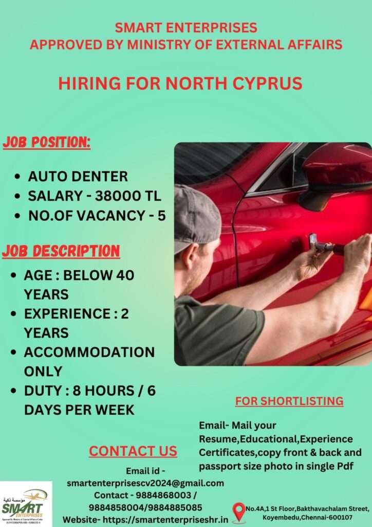 HIRING FOR AUTO DENTER IN NORTH CYPRUS-abroad jobs-gulf jobs-gulf wlakin