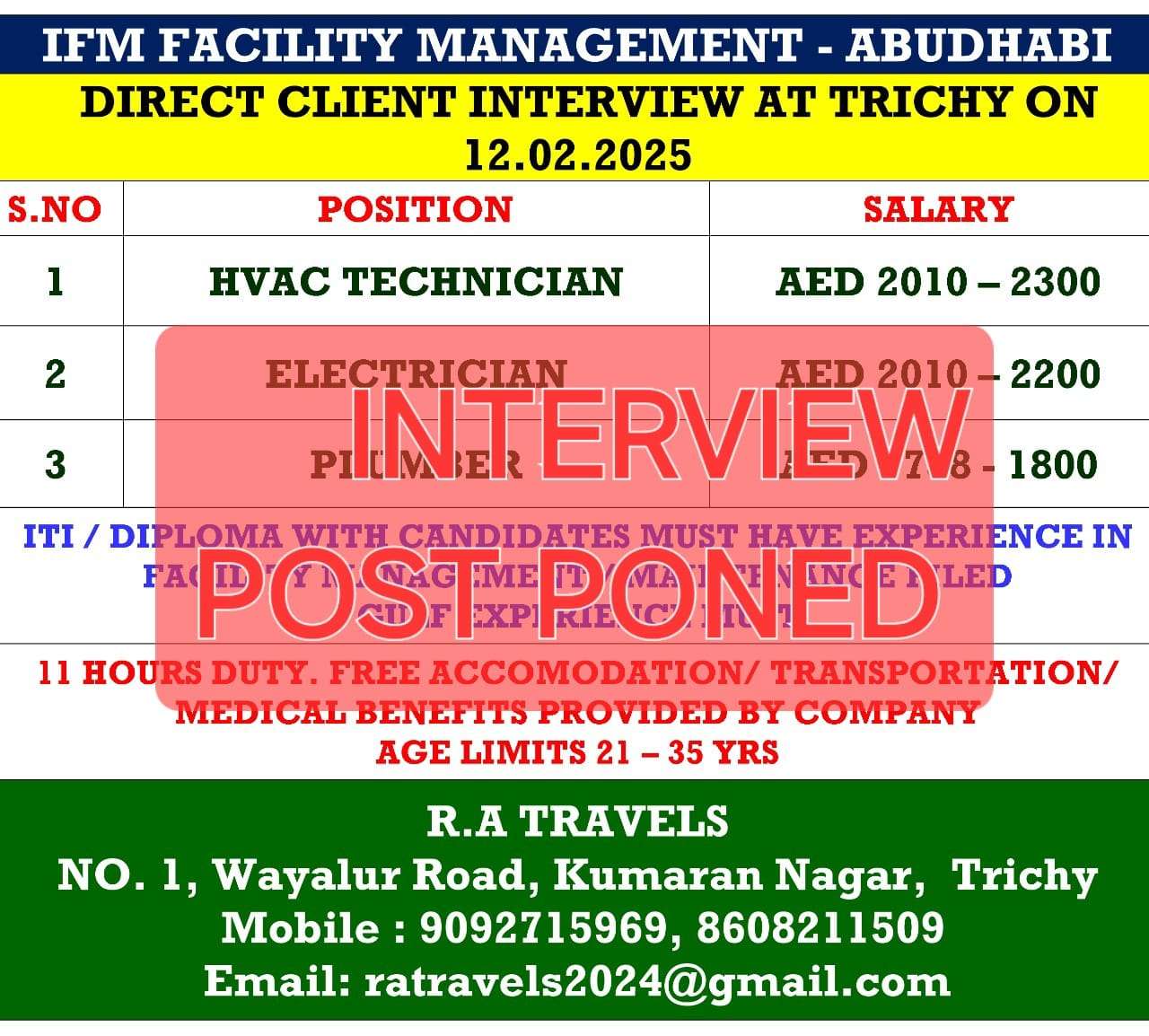 HIRING FOR GCC WALKIN JOB IN ABUDHABI