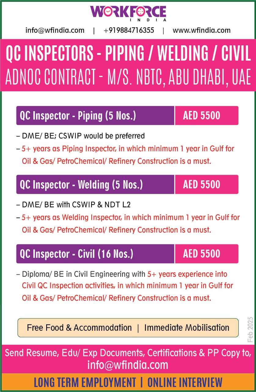 HIRING FOR GCC WALKIN JOB IN UAE