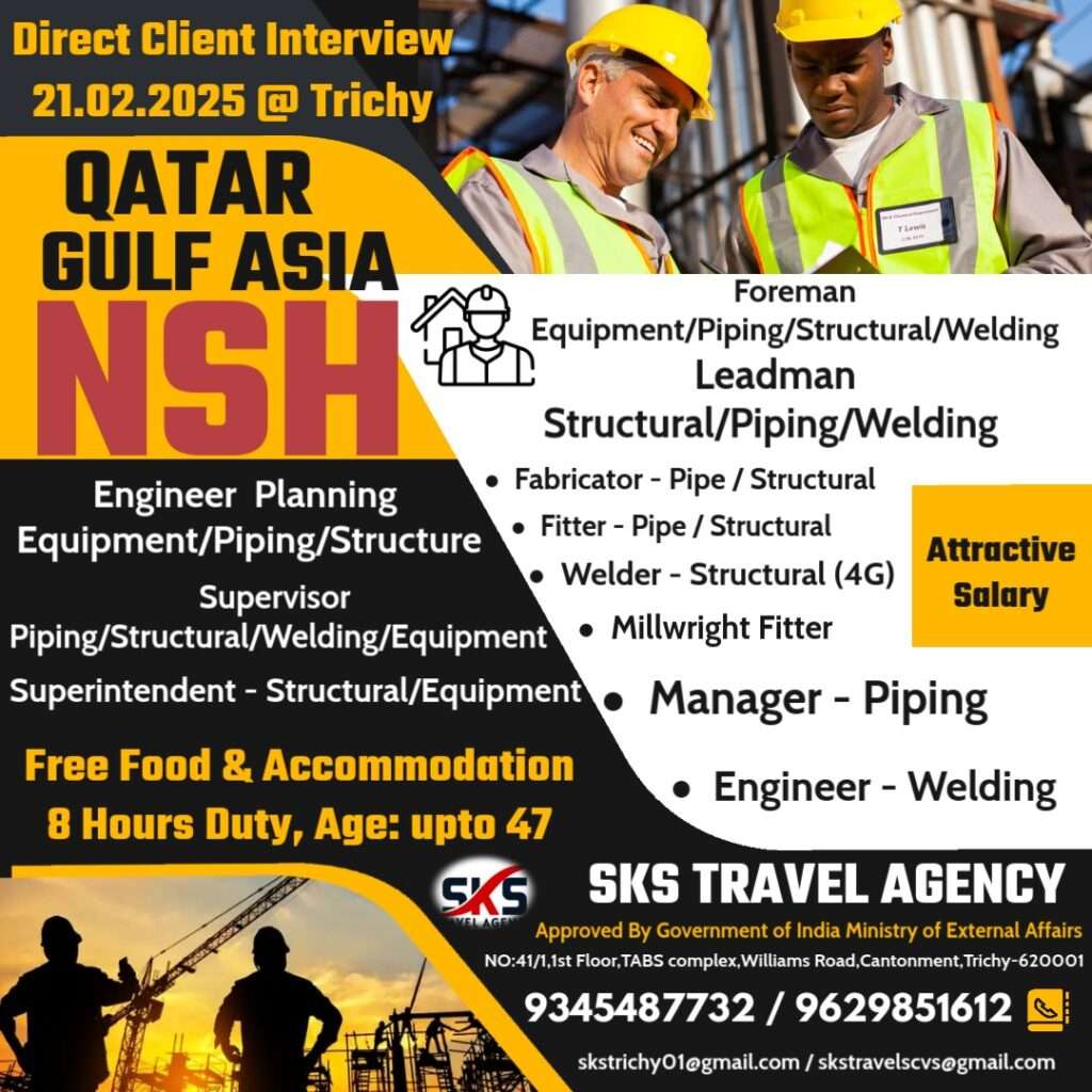 HIRING FOR GULF VACANCY JOB IN QATAR-abroad jobs-gulf jobs-gulf walkin