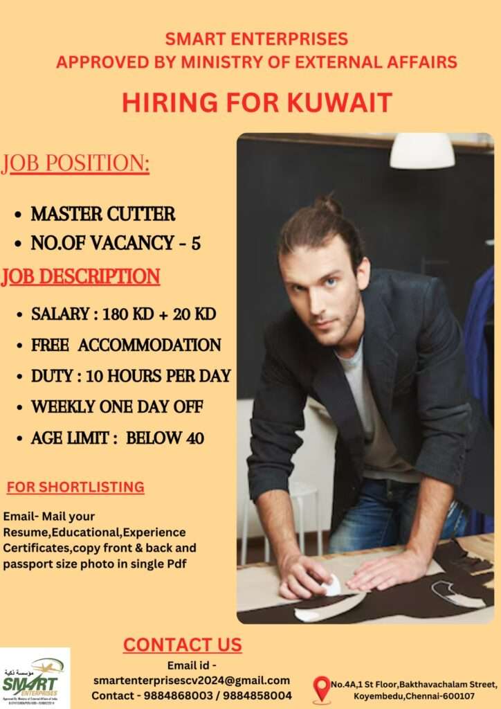 HIRING FOR MASTER CUTTER IN KUWAIT-abroad jobs-gulf jobs-gulf wlakin