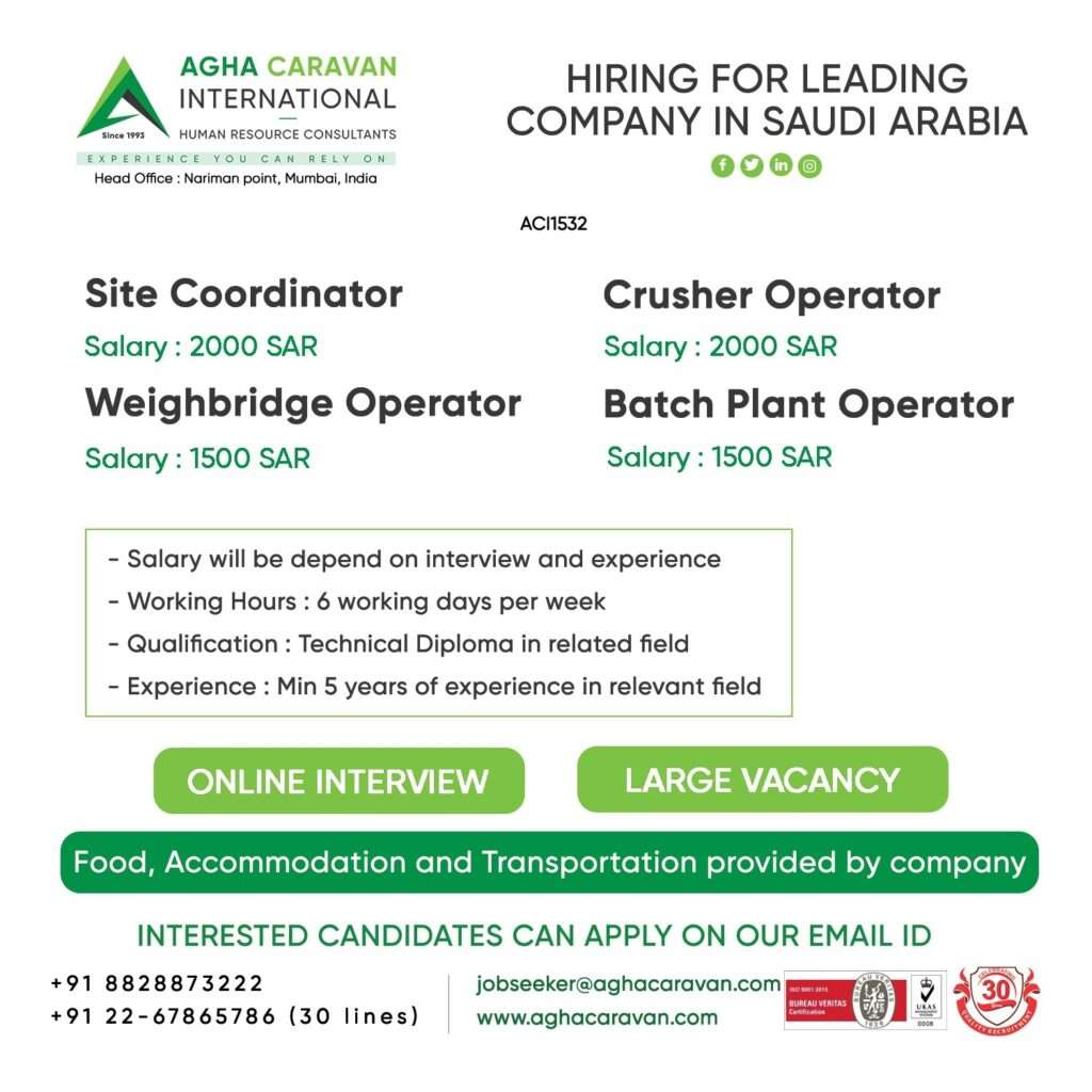 HIRING FOR OPERATOR JOB IN SAUDI ARABIA-abroad jobs-gulf jobs-gulf walkin