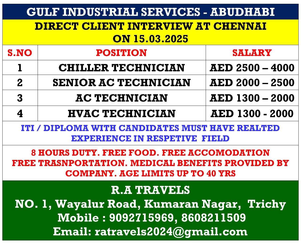 Urgent Hiring – Gulf Industrial Services, Abu Dhabi!