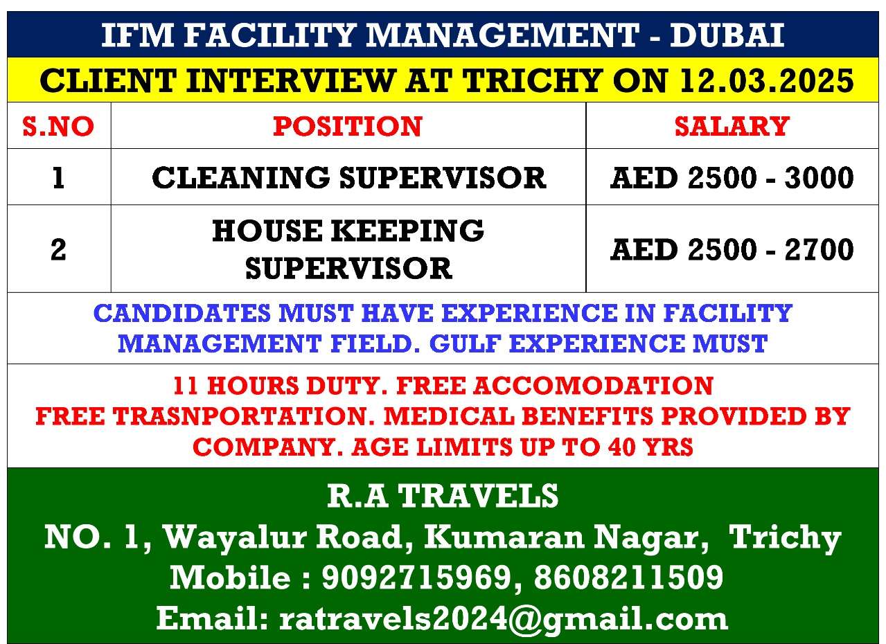 Hiring Alert – IFM Facility Management, Dubai