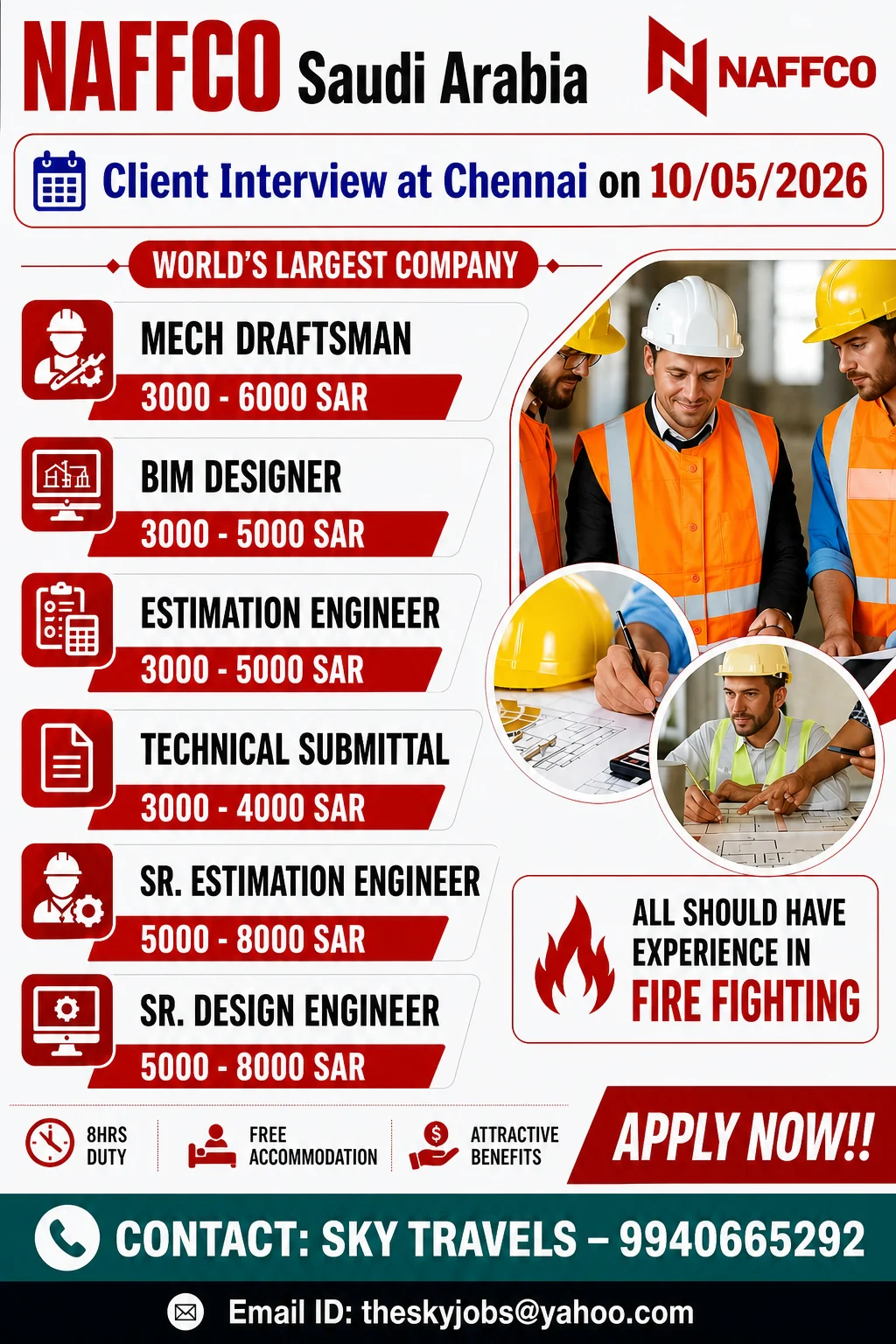 Urgently Required For Leading Company – Saudi Arabia.